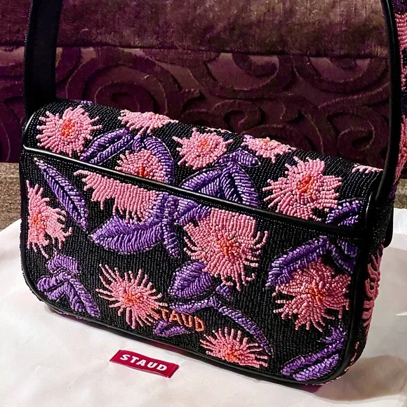 🌺🎉HP🎉🌺 NWOT Staud Tommy Beaded Shoulder Bag Quartz Acid 🌟RARE FIND🌟 - Picture 6 of 16